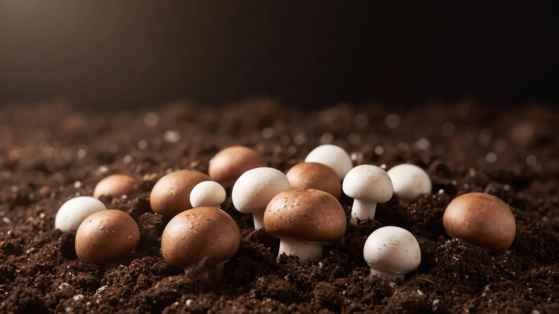 Pinheads swelling into small mushrooms